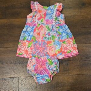 Lilly Pulitzer Floral Baby Dress With Bloomers